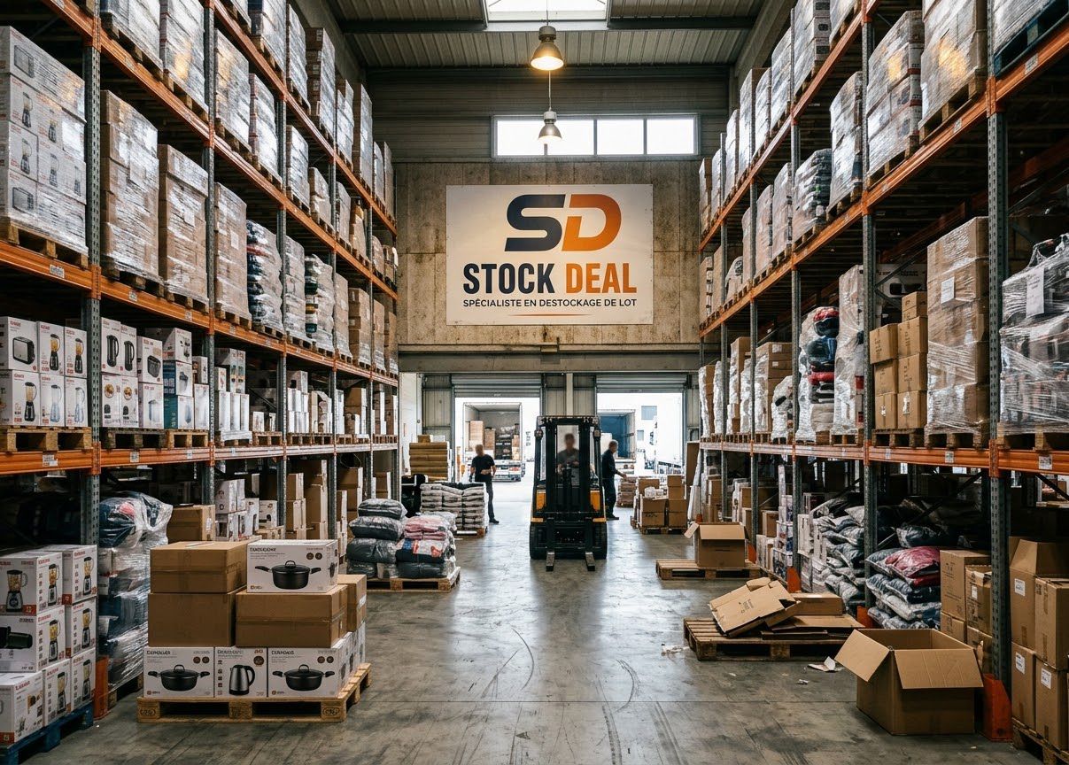 Entrepôt de lots et palettes de déstockage